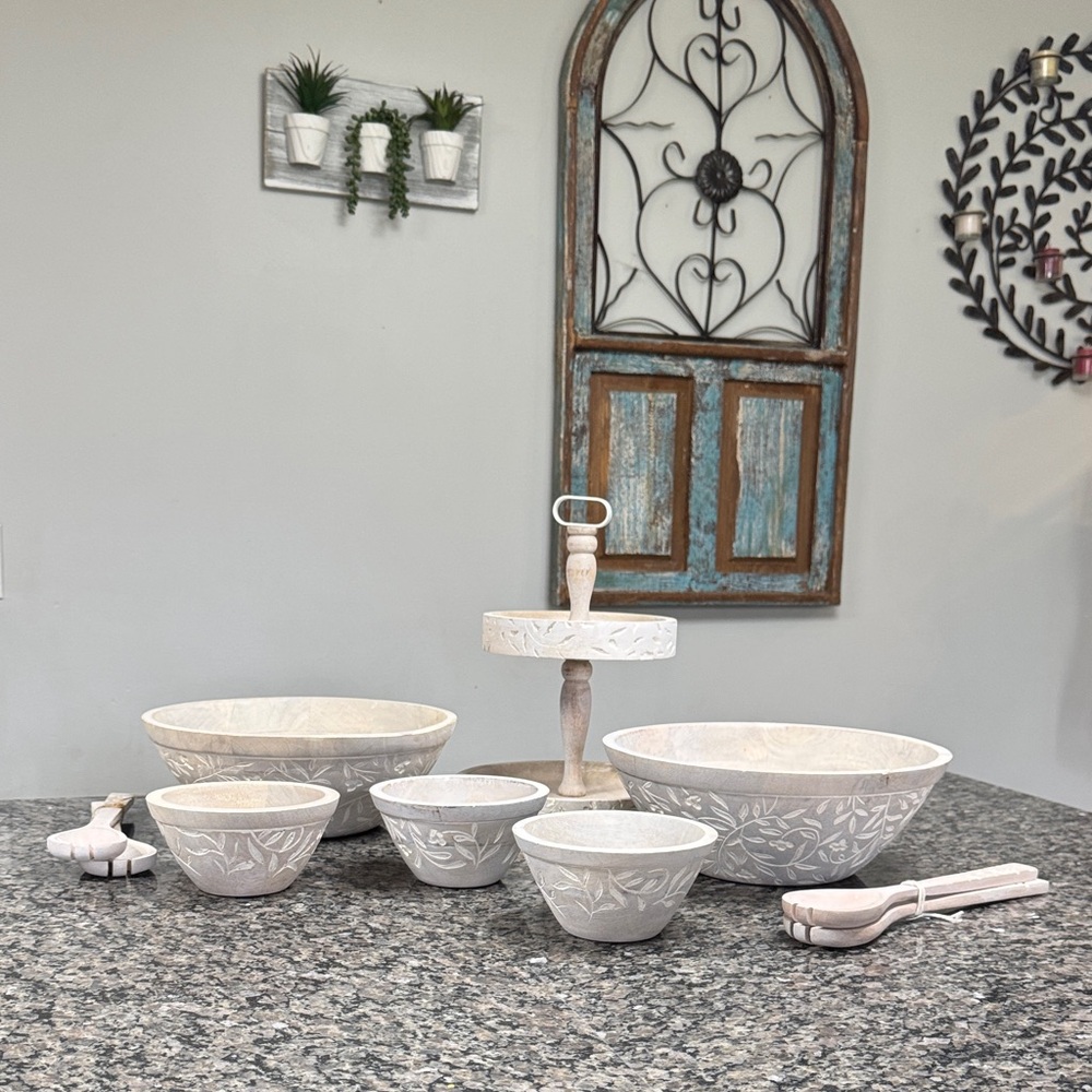 Cost Plus World Market Cream Serveware Set